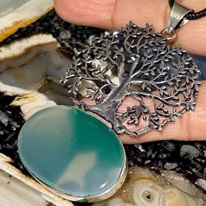 The Tree of Life Botswana Agate Pendant 2 7/8”
